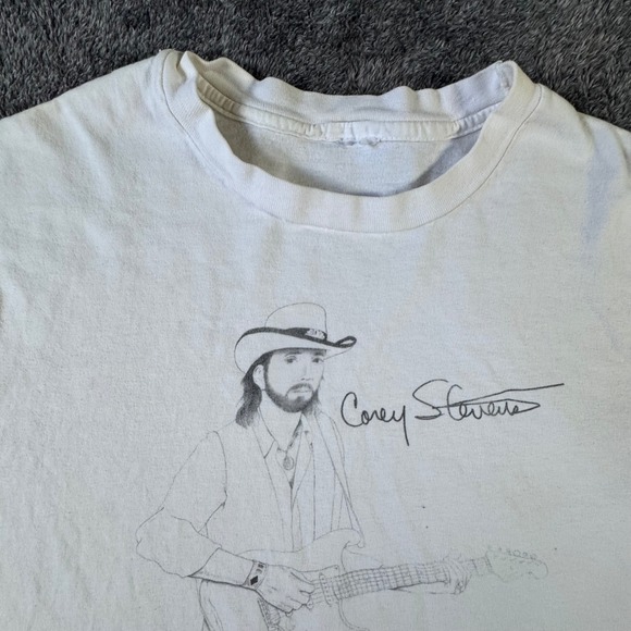 Other - Vintage Corey Stevens Blues Rock Graphic T-Shirt White Single Stitch Mens L